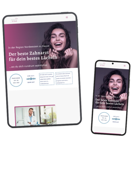 Design-Entwurf: Website für eine Zahnarztpraxis (mobile)